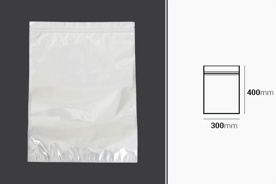 Plastična zip kesica 300x400mm sa belom zadnjom i providnom prednjom stranom - 100 kom Plastična zip kesica 300x400mm sa belom zadnjom i providnom prednjom stranom - 100 kom