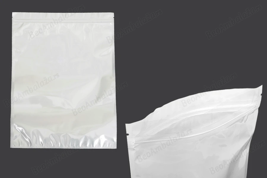 Plastična zip kesica 300x400mm sa belom zadnjom i providnom prednjom stranom - 100 kom-