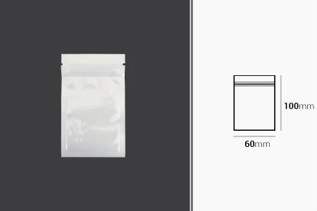 Plastična zip kesica 60x100mm sa belom zadnjom i providnom prednjom stranom - 100 kom-2