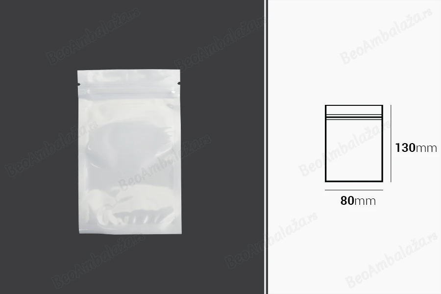Plastična zip kesica 80x130mm sa belom zadnjom i providnom prednjom stranom - 100 kom-dimenzije_slike