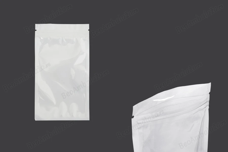 Plastična zip kesica 90x160mm sa belom zadnjom i providnom prednjom stranom - 100 kom-