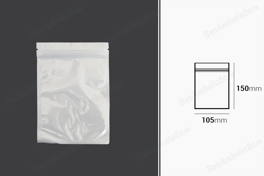 Plastična zip kesica 105x150mm sa belom zadnjom i providnom prednjom stranom - 100 kom-dimenzije_slike