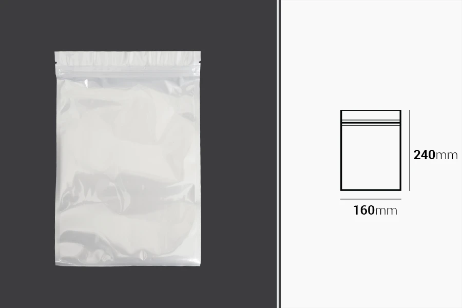 Plastična zip kesica 160x240mm sa belom zadnjom i providnom prednjom stranom - 100 kom Plastična zip kesica 160x240mm sa belom zadnjom i providnom prednjom stranom - 100 kom