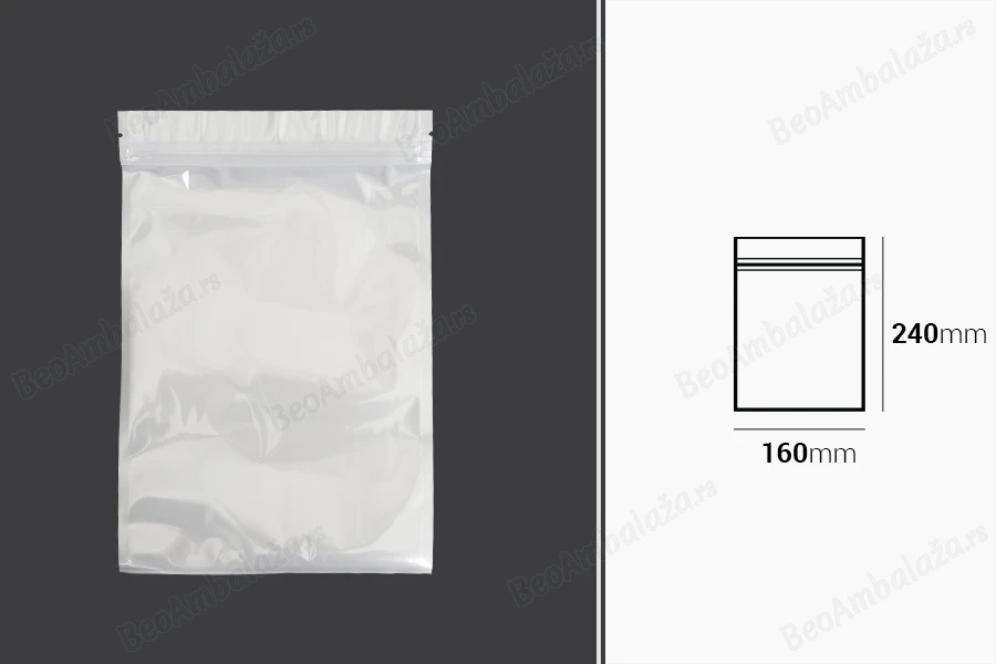 Plastična zip kesica 160x240mm sa belom zadnjom i providnom prednjom stranom - 100 kom-dimenzije_slike