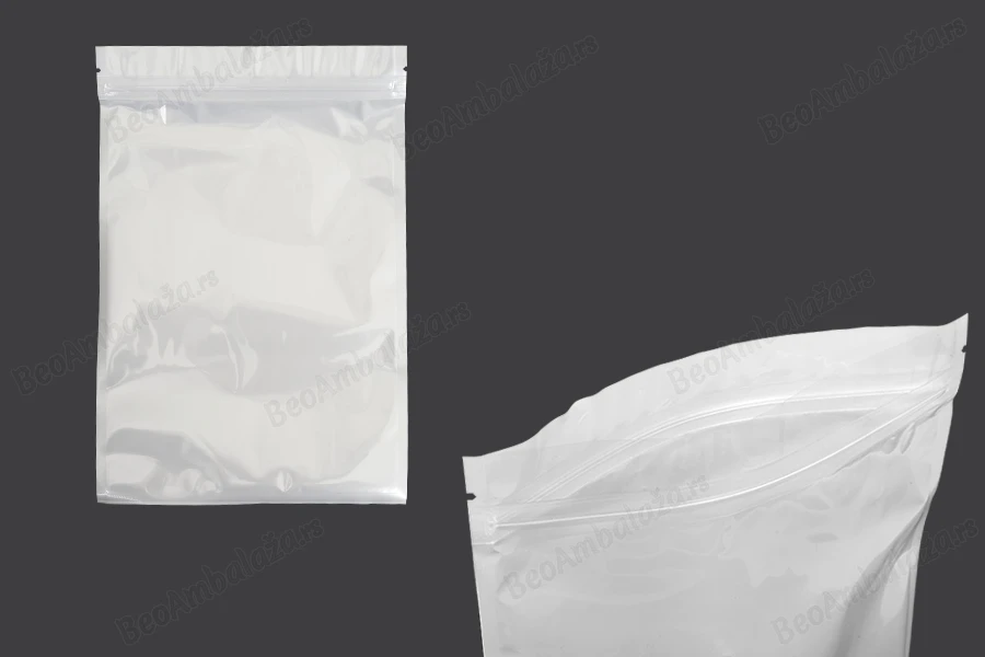 Plastična zip kesica 160x240mm sa belom zadnjom i providnom prednjom stranom - 100 kom-