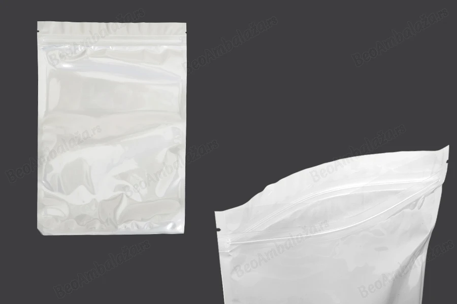 Plastična zip kesica 180x260mm sa belom zadnjom i providnom prednjom stranom - 100 kom-