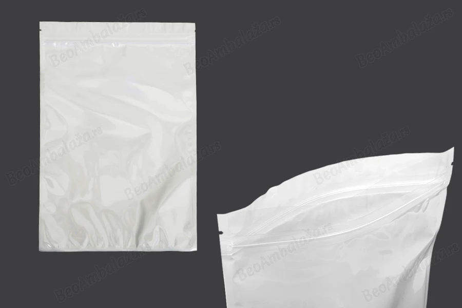 Plastična zip kesica 220x320mm sa belom zadnjom i providnom prednjom stranom - 100 kom-