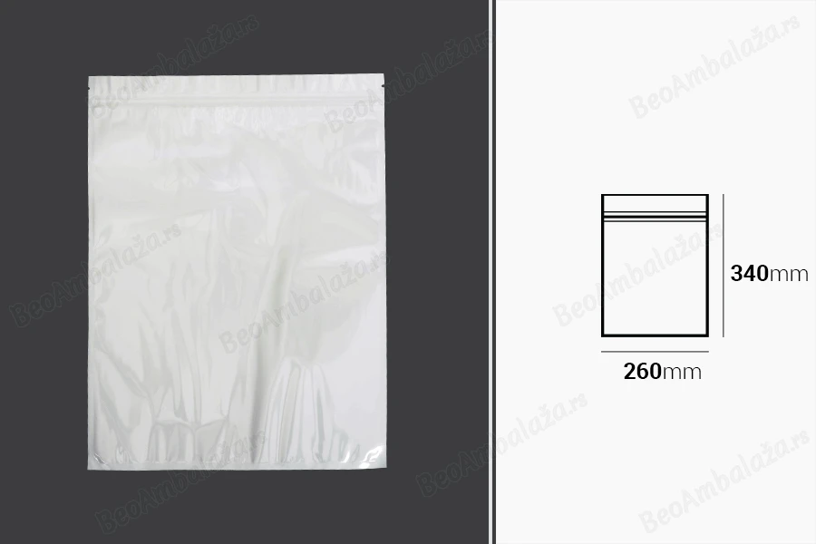 Plastična zip kesica 260x340mm sa belom zadnjom i providnom prednjom stranom - 100 kom-dimenzije_slike