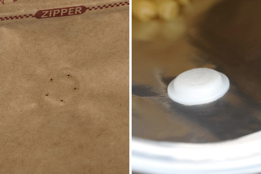 Aluminijumske DoyPack kesice 95x55x185 mm sa ventilom, kraft spoljnom oblogom, sigurnosnom tračicom i zipom, na termo zatvaranje, idealne za kafu - 25kom-grupa_slika