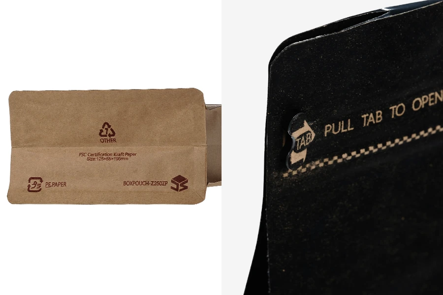 Aluminijumske DoyPack kesice 125x65x195 mm sa ventilom, kraft spoljnom oblogom, sigurnosnom tračicom i zipom, na termo zatvaranje, idealne za kafu - 25kom-grupa_slika