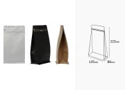 Aluminijumske DoyPack kesice 135x80x255 mm sa ventilom, kraft spoljnom oblogom, sigurnosnom tračicom i zipom, na termo zatvaranje, idealne za kafu - 25kom-