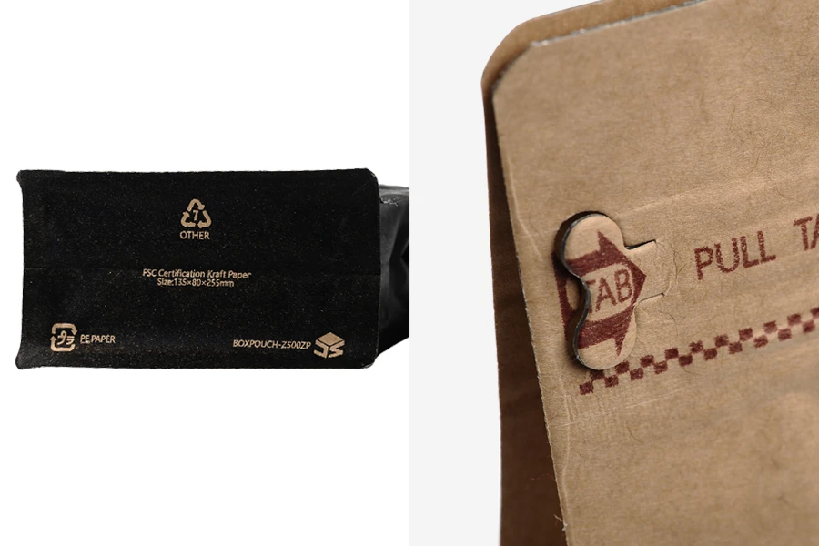 Aluminijumske DoyPack kesice 135x80x255 mm sa ventilom, kraft spoljnom oblogom, sigurnosnom tračicom i zipom, na termo zatvaranje, idealne za kafu - 25kom-grupa_slika