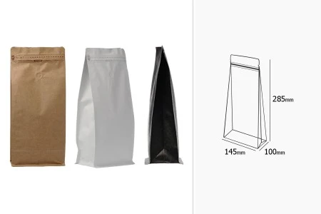 Aluminijumske DoyPack kesice 145x100x335 mm sa ventilom, kraft spoljnom oblogom, sigurnosnom tračicom i zipom, na termo zatvaranje, idealne za kafu - 25kom-3