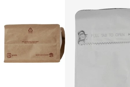 Aluminijumske DoyPack kesice 145x100x335 mm sa ventilom, kraft spoljnom oblogom, sigurnosnom tračicom i zipom, na termo zatvaranje, idealne za kafu - 25kom-5