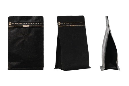 Uzorci - Crne aluminijumske DoyPack kesice sa ventilom, kraft spoljnom oblogom, sigurnosnom tračicom i zipom, na termo zatvaranje (od svake veličine po 1 kom)-slika_proizvoda