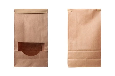 Papirna kraft kesa 120x60x245mm sa prozorom i žicom za zatvaranje (tin-tie) - 50 kom-2