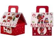 Božićna kartonska poklon kutija sa drškom, 160x145x190 mm - 12 kom-slika_proizvoda