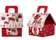 Božićna kartonska poklon kutija sa drškom, 160x145x190 mm - 12 kom-dimenzije_slike