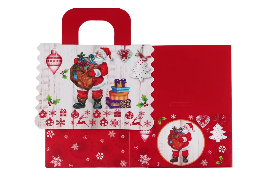 Božićna kartonska poklon kutija sa drškom, 160x145x190 mm - 12 kom-grupa_slika