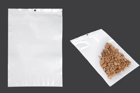 Plastična zip kesica 240x340mm sa belom zadnjom i providnom prednjom stranom i rupom za kačenje - 100 kom-1