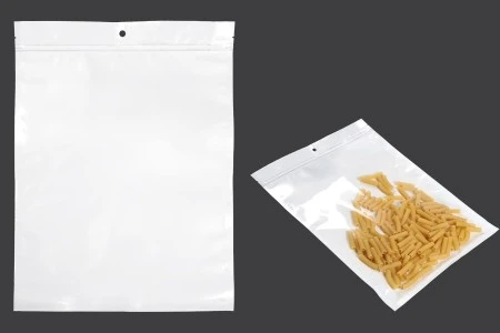 Plastična zip kesica 300x400mm sa belom zadnjom i providnom prednjom stranom i rupom za kačenje - 100 kom-1