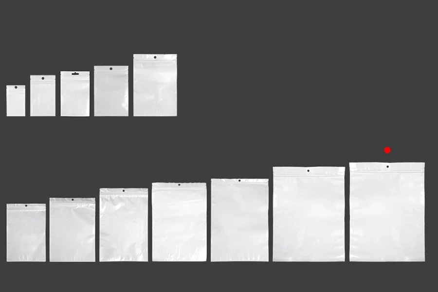 Plastična zip kesica 300x400mm sa belom zadnjom i providnom prednjom stranom i rupom za kačenje - 100 kom