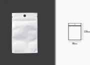 Plastične bele kesice sa zip zatvaranjem 80x130 mm, sa otvorom za kačenje i mogućnošću termo zatvaranja - 100 kom-dimenzije_slike