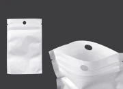 Plastične bele kesice sa zip zatvaranjem 80x130 mm, sa otvorom za kačenje i mogućnošću termo zatvaranja - 100 kom-slika_proizvoda