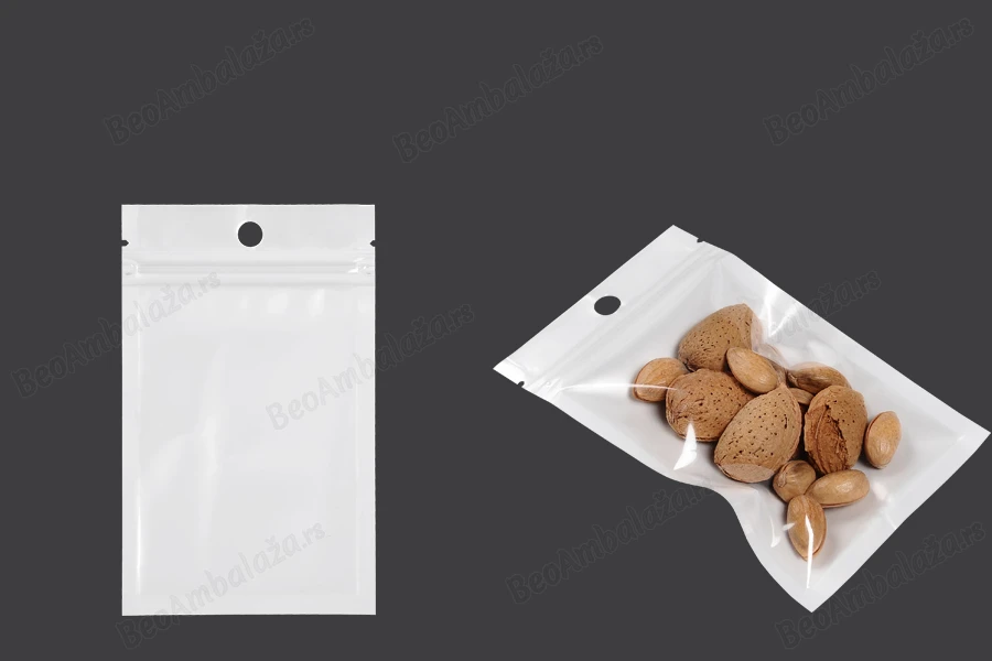 Plastična zip kesica 80x130mm sa belom zadnjom i providnom prednjom stranom i rupom za kačenje - 100 kom-slika_proizvoda