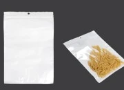 Plastična zip kesica 220x320mm sa belom zadnjom i providnom prednjom stranom i rupom za kačenje - 100 kom