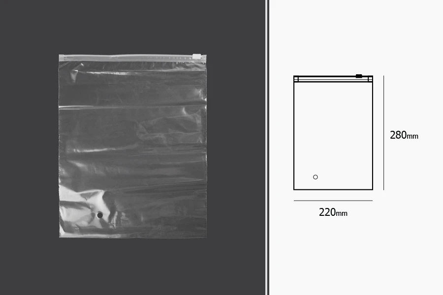 Plastična providna kesica 220x280mm sa patent zatvaranjem - 50 kom-dimenzije_slike