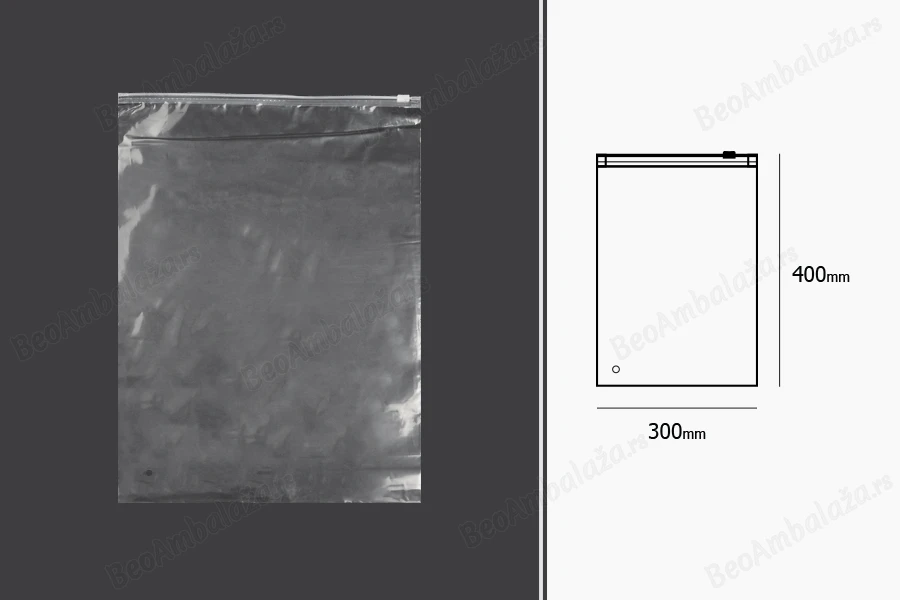 Plastična providna kesica 300x400mm sa patent zatvaranjem - 50 kom-dimenzije_slike
