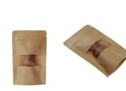 Kraft DoyPack kesice sa zip zatvaranjem i prozorom, unutrašnjom i spoljašnjom providnom oblogom, ovalnim dnom i sa mogućnošću termo zatvaranja 90x30x140mm – 100kom Kraft DoyPack kesice sa zip zatvaranjem i prozorom, unutrašnjom i spoljašnjom providnom oblogom, ovalnim dnom i sa mogućnošću termo zatvaranja 90x30x140mm – 100kom