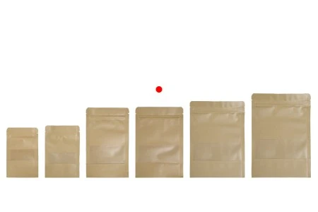 Kraft DoyPack kesice 140x40x200mm sa zip zatvaranjem i prozorom, unutrašnjom i spoljašnjom providnom oblogom, ovalnim dnom i sa mogućnošću termo zatvaranja – 100kom-5