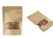 Kraft DoyPack kesice 140x40x200mm sa zip zatvaranjem i prozorom, unutrašnjom i spoljašnjom providnom oblogom, ovalnim dnom i sa mogućnošću termo zatvaranja – 100kom Kraft DoyPack kesice 140x40x200mm sa zip zatvaranjem i prozorom, unutrašnjom i spoljašnjom providnom oblogom, ovalnim dnom i sa mogućnošću termo zatvaranja – 100kom