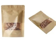 Kraft DoyPack kesice 160x40x220mm sa zip zatvaranjem i prozorom, unutrašnjom i spoljašnjom providnom oblogom, ovalnim dnom i sa mogućnošću termo zatvaranja – 100kom Kraft DoyPack kesice 160x40x220mm sa zip zatvaranjem i prozorom, unutrašnjom i spoljašnjom providnom oblogom, ovalnim dnom i sa mogućnošću termo zatvaranja – 100kom