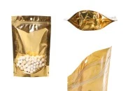 Aluminijumske DoyPack kesice sa zip zatvaranjem, zlatnom zadnjom i transparentnom prednjom stranom, ovalnim dnom i sa mogućnošću termo lepljenja 150x40x230 mm – 100kom Aluminijumske DoyPack kesice sa zip zatvaranjem, zlatnom zadnjom i transparentnom prednjom stranom, ovalnim dnom i sa mogućnošću termo lepljenja 150x40x230 mm – 100kom