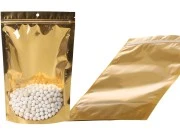 Aluminijumske DoyPack kesice sa zip zatvaranjem, zlatnom zadnjom i transparentnom prednjom stranom, ovalnim dnom i sa mogućnošću termo lepljenja 200x50x300mm – 100kom Aluminijumske DoyPack kesice sa zip zatvaranjem, zlatnom zadnjom i transparentnom prednjom stranom, ovalnim dnom i sa mogućnošću termo lepljenja 200x50x300mm – 100kom