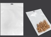Plastična zip kesica 250x350mm sa belom zadnjom i providnom prednjom stranom i Eurohole otvorom - 100 kom Plastična zip kesica 250x350mm sa belom zadnjom i providnom prednjom stranom i Eurohole otvorom - 100 kom