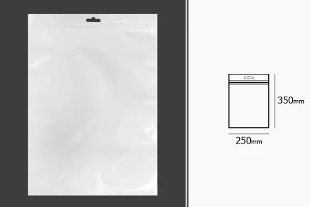 Plastična zip kesica 250x350mm sa belom zadnjom i providnom prednjom stranom i Eurohole otvorom - 100 kom-2