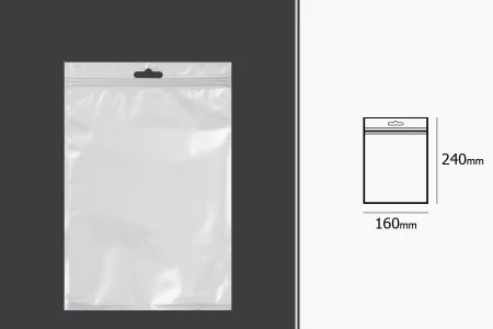 Plastična zip kesica 160x240mm sa belom zadnjom i providnom prednjom stranom i Eurohole otvorom - 100 kom-2