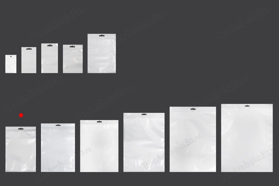 Plastična zip kesica 160x240mm sa belom zadnjom i providnom prednjom stranom i Eurohole otvorom - 100 kom-grupa_slika