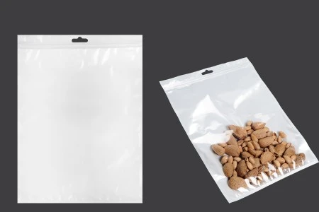 Plastična zip kesica 220x300mm sa belom zadnjom i providnom prednjom stranom i Eurohole otvorom - 100 kom-1