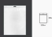 Plastična zip kesica 220x300mm sa belom zadnjom i providnom prednjom stranom i Eurohole otvorom - 100 kom