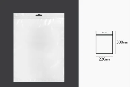 Plastična zip kesica 220x300mm sa belom zadnjom i providnom prednjom stranom i Eurohole otvorom - 100 kom-2