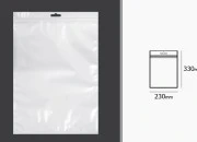 Plastična zip kesica 230x330mm sa belom zadnjom i providnom prednjom stranom i Eurohole otvorom - 100 kom-dimenzije_slike