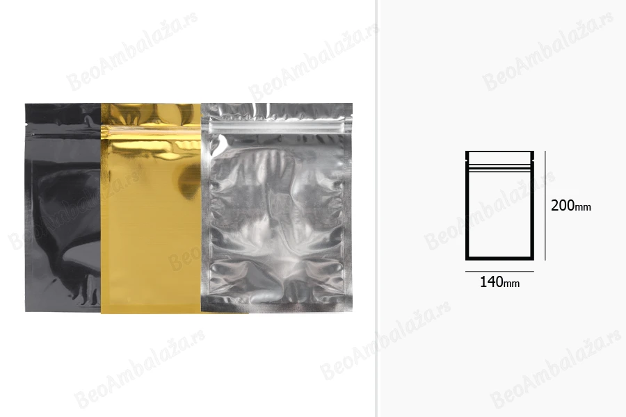 Zip kesica 140x200mm sa providnom prednjom i aluminijumskom zadnjom stranom (mogućnost termo zatvaranja) - 100 kom-dimenzije_slike