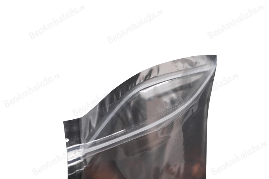 Aluminijumske DoyPack kesice 140x40x200mm sa zipom, transparentnom prednjom stranom, ovalnim dnom i sa mogućnošću termo zatvaranja - 100kom-grupa_slika