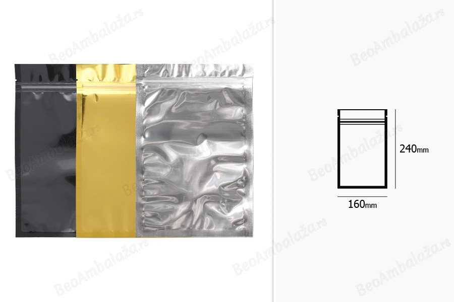 Zip kesica 160x240mm sa providnom prednjom i aluminijumskom zadnjom stranom (mogućnost termo zatvaranja) - 100 kom-dimenzije_slike