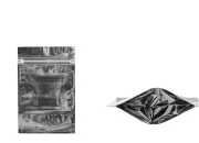 Aluminijumske DoyPack kesice 90x30x140mm sa zipom, transparentnom prednjom stranom, ovalnim dnom i sa mogućnošću termo zatvaranja – 100kom